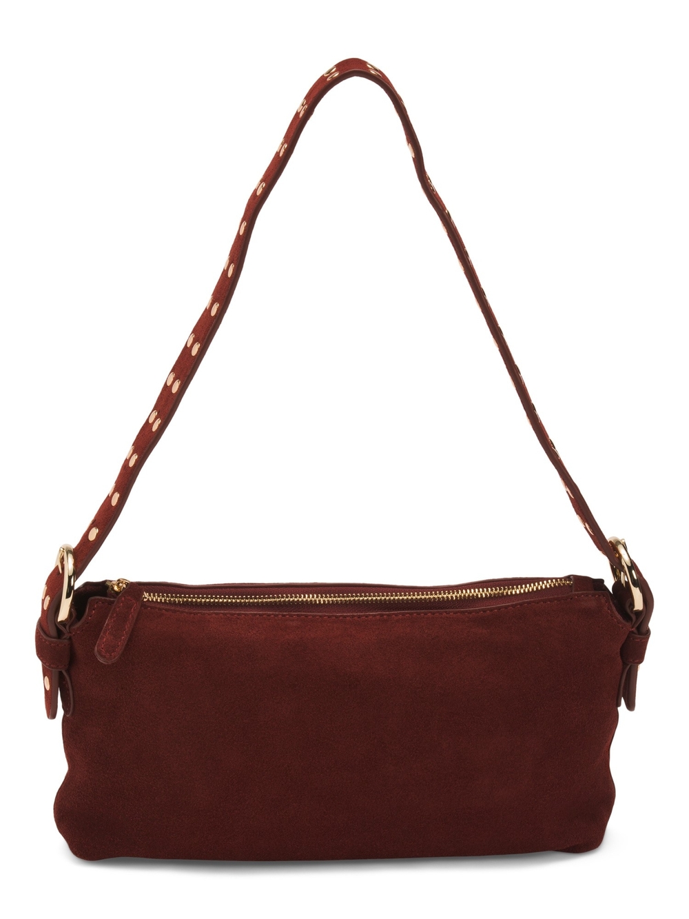 Ladies Suede Shoulder Bag in Wine